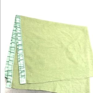 Vintage olive green wool blanket satin trim twin